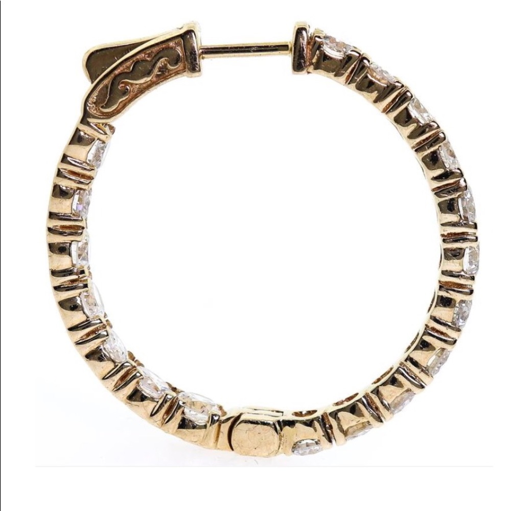 Diamond Hoops - Picture 2 of 2